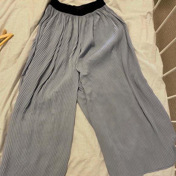Zara Blue Pleated Boho Pants - Picture 4 of 5